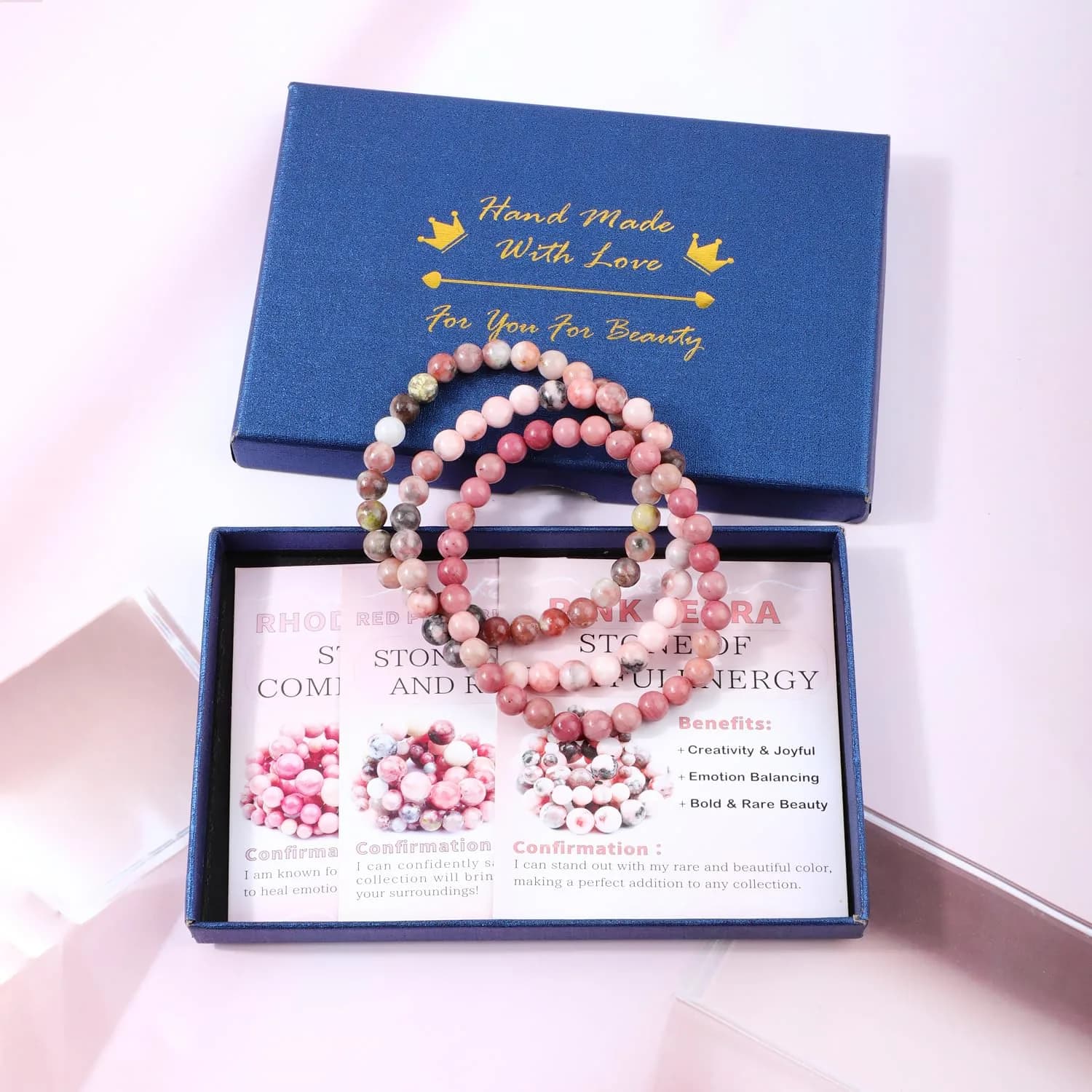 NCB Natural Gemstone Stretch Bracelets (6mm Beads, 3-Pack) | Reiki Energy Healing Jewelry for Meditation, Yoga - view 4