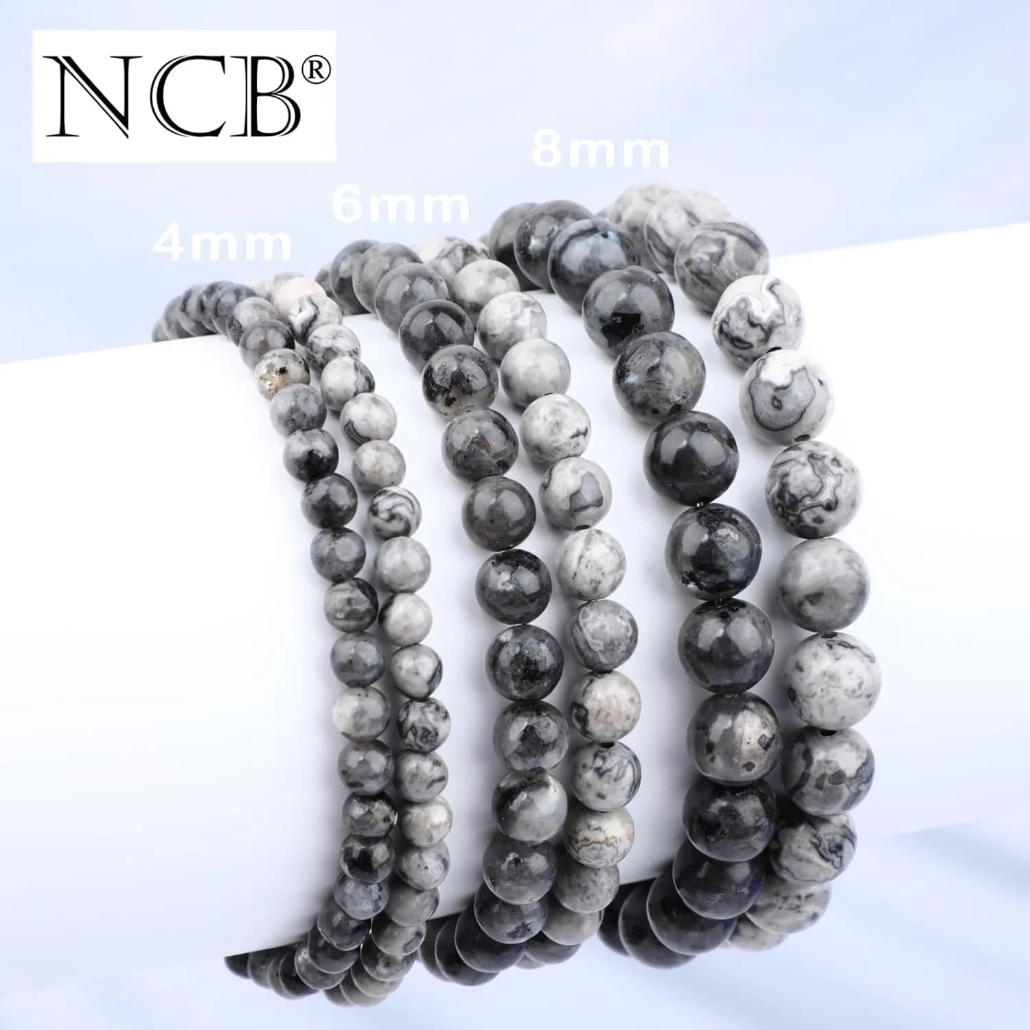 NCB 2-Piece 6mm Natural Crystal Gemstone Stretch Bracelets | Handmade Reiki Energy Healing Jewelry for Meditation, Yoga, Unisex - view 5