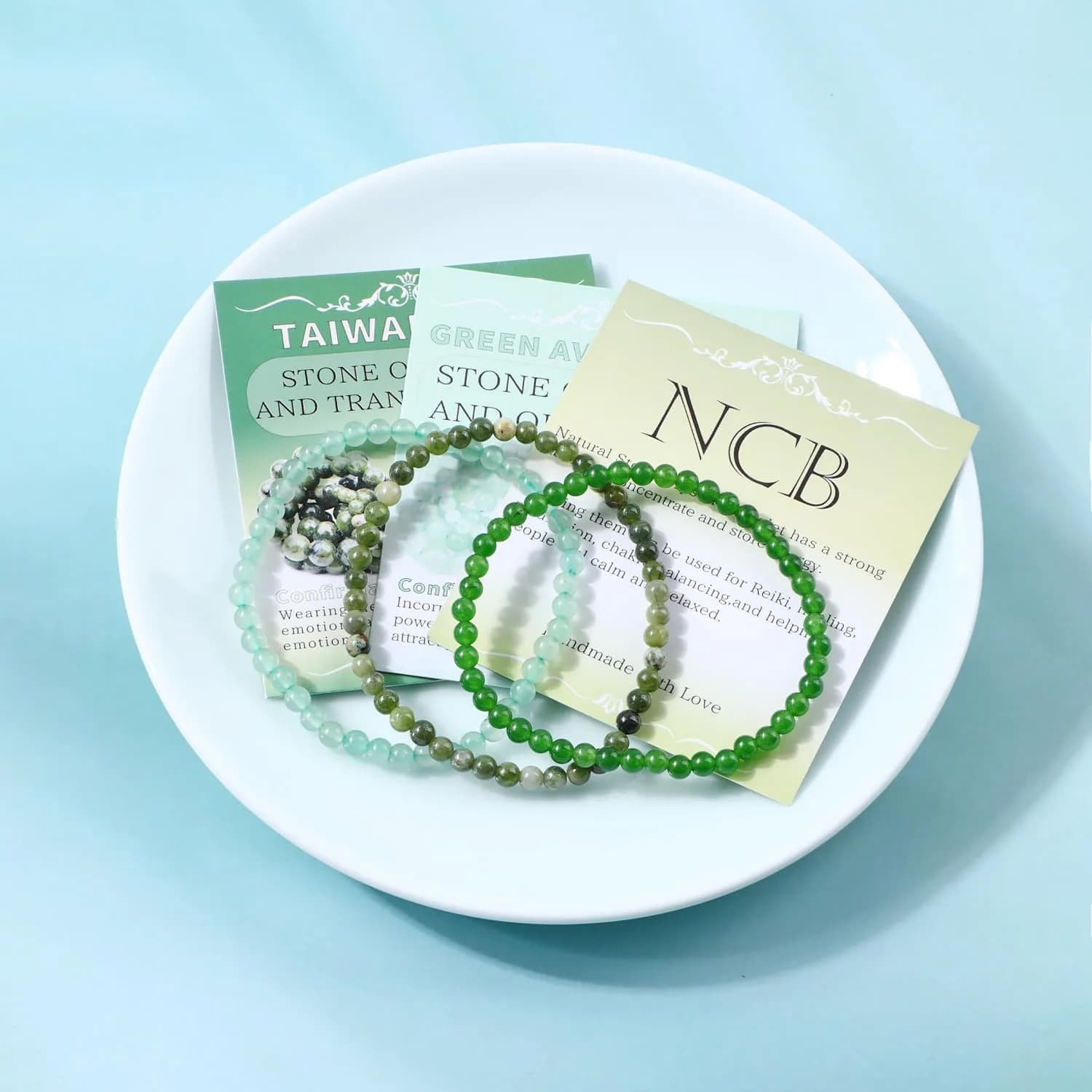 NCB Natural Crystal Gemstone Stretch Bracelets 4mm | Handmade Reiki Energy Healing Jewelry - view 3