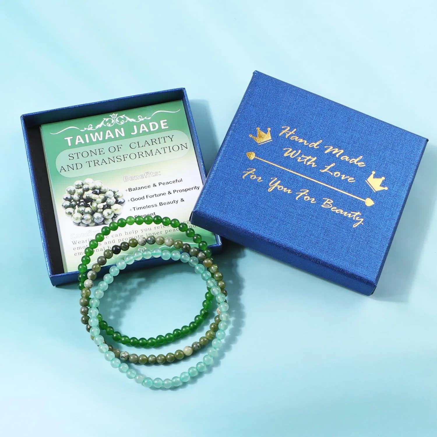 NCB Natural Crystal Gemstone Stretch Bracelets 4mm | Handmade Reiki Energy Healing Jewelry - view 4