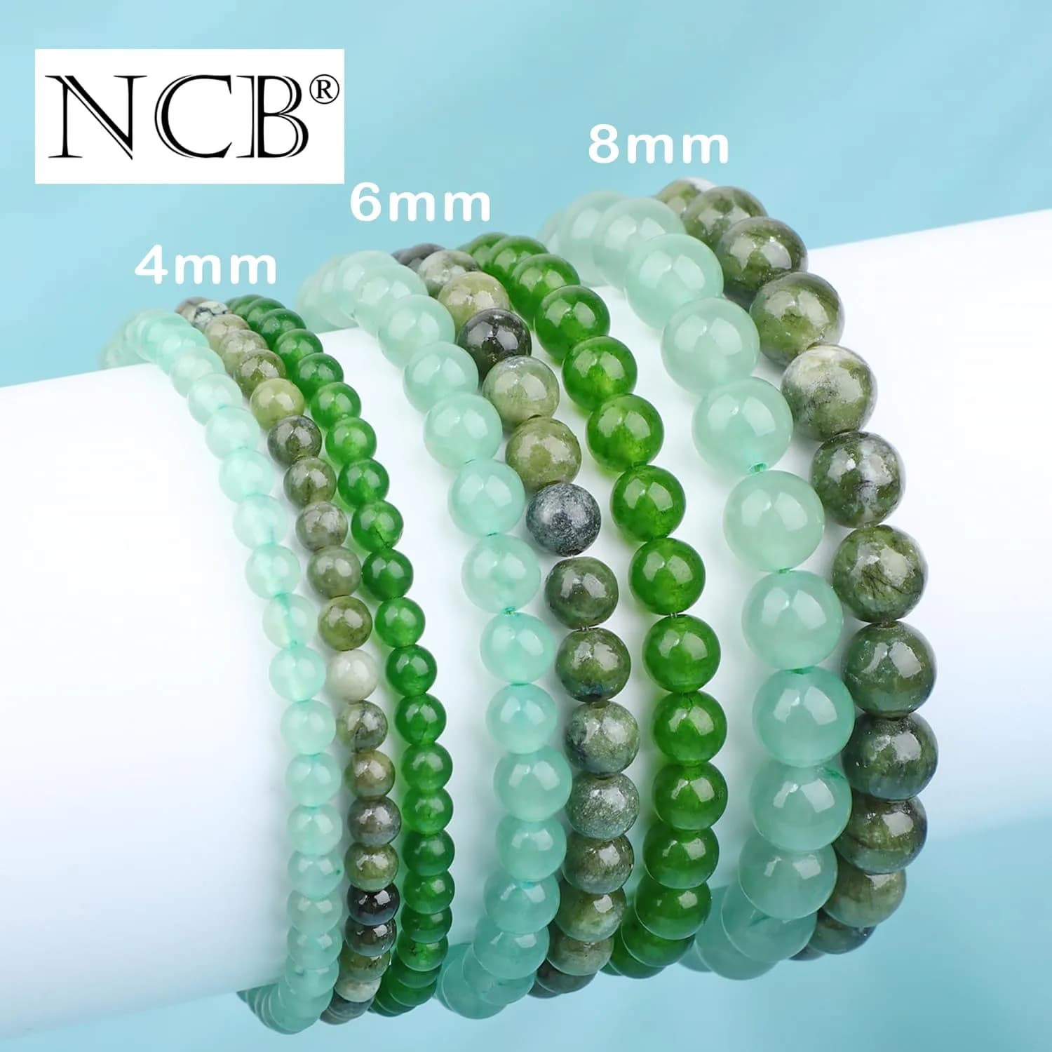 NCB Natural Crystal Gemstone Stretch Bracelets 4mm | Handmade Reiki Energy Healing Jewelry - view 5