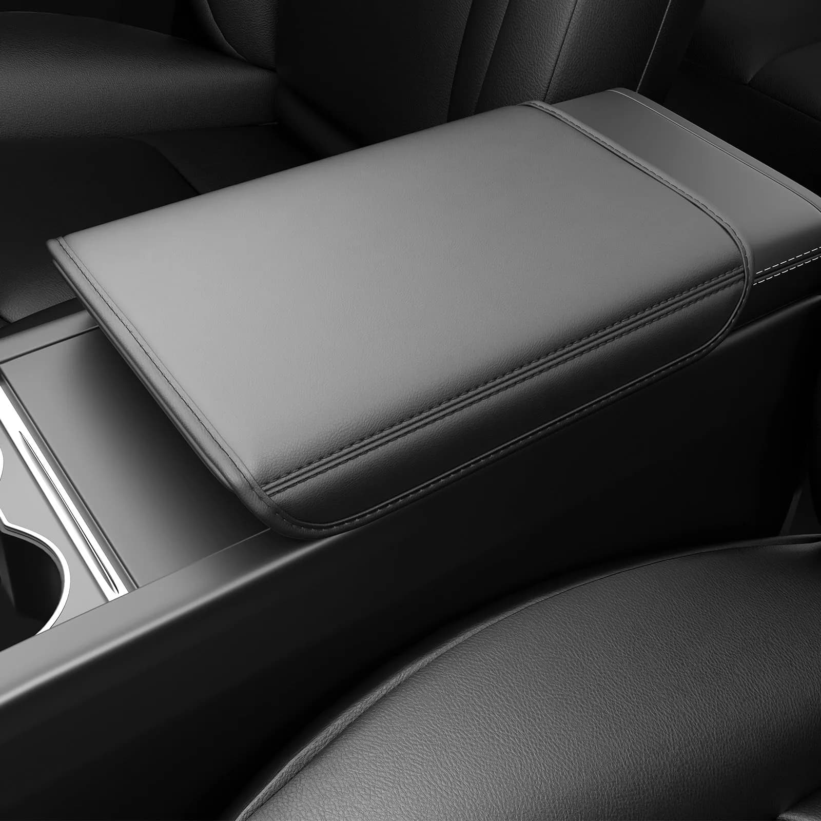 Wigoo Auto Accessory for Tesla Model Y/3 Armrest Cover, Black | Non-Slip, Cushioned, Fits 2024-2026 Highland & Juniper