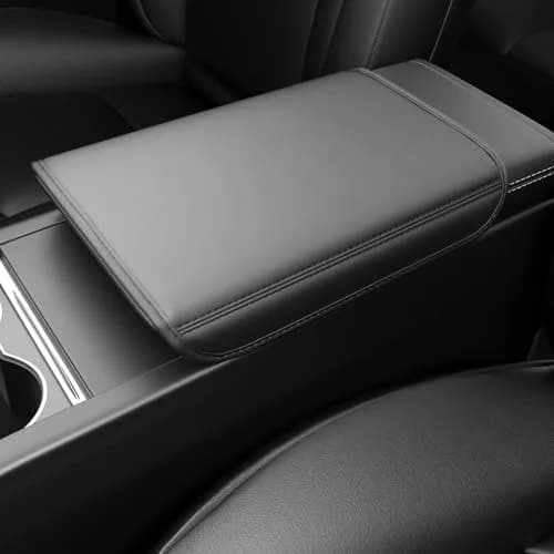 Wigoo Auto Accessory for Tesla Model Y/3 Armrest Cover, Black | Non-Slip, Cushioned, Fits 2024-2026 Highland & Juniper thumbnail 1