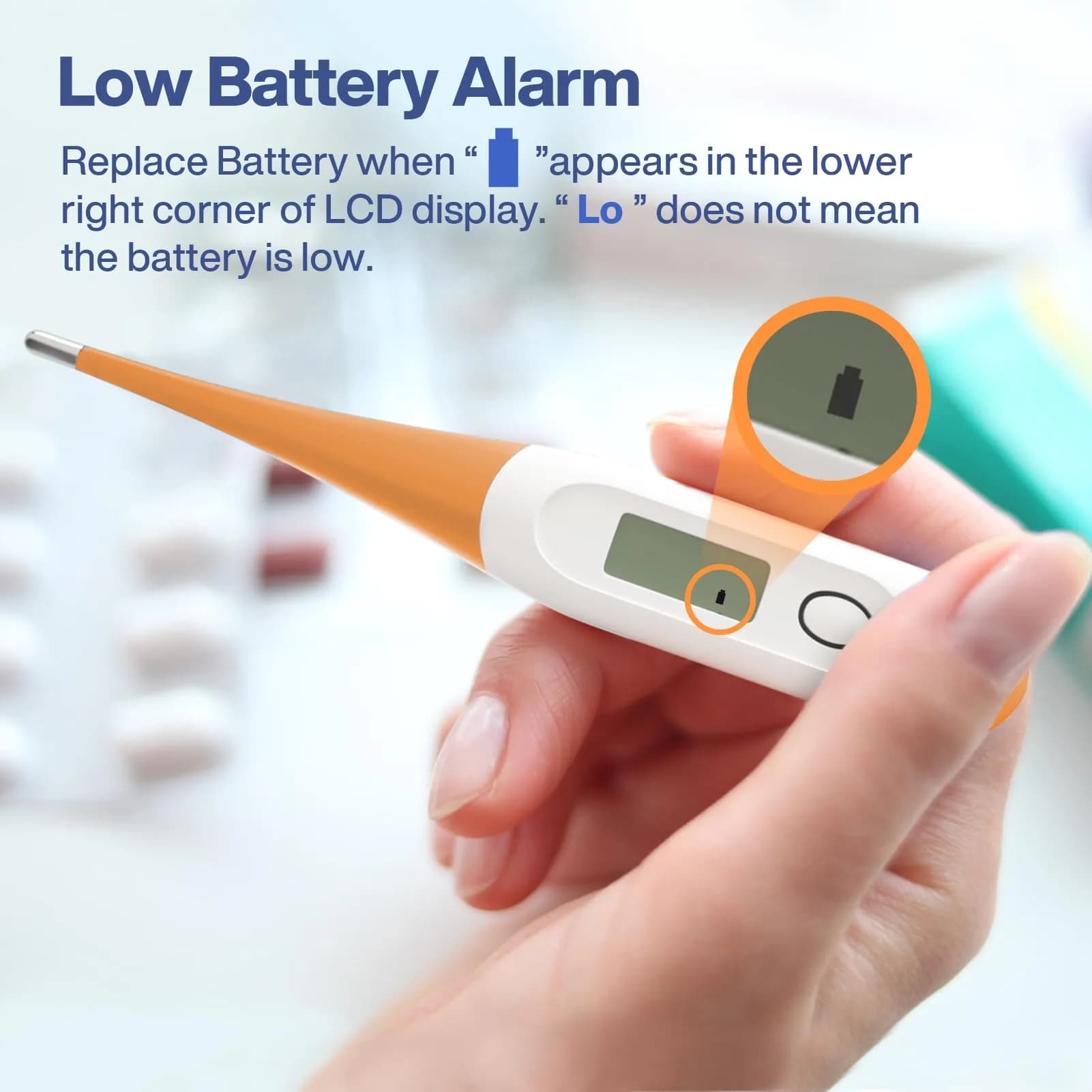 Boncare Digital Thermometer for Adults, Kids & Babies, Orange | Fast 10-Second Reading - view 7