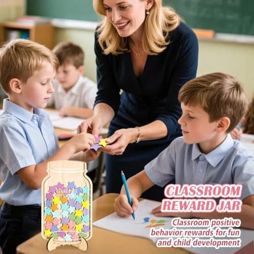 GoClimber Magnetic Reward Jar, Star Reward System for Kids, Behavior Management, Classroom & Home, 5.9*9.5in | Magnetic Star Rewards thumbnail 7