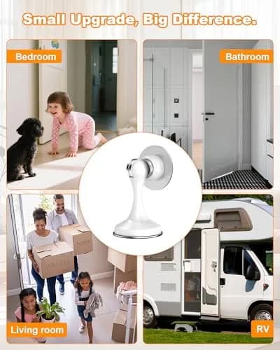 Crosize Magnetic Door Stoppers 8 Pack, Stainless Steel Door Stops, White | Strong Magnetism for Heavy Doors thumbnail 7