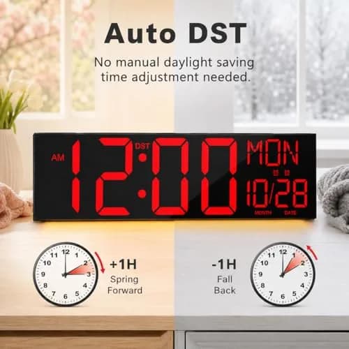 JALL 30" Oversize Digital Wall Clock | Extra Large LED Display with Remote, Jumbo Numbers for Living Room & Church thumbnail 5