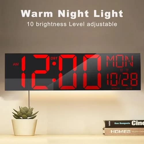 JALL 30" Oversize Digital Wall Clock | Extra Large LED Display with Remote, Jumbo Numbers for Living Room & Church thumbnail 6