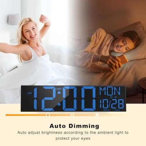 JALL 30-inch Extra Large Digital Wall Clock Blue | Jumbo LED Display with Remote Control & Auto Brightness thumbnail 6