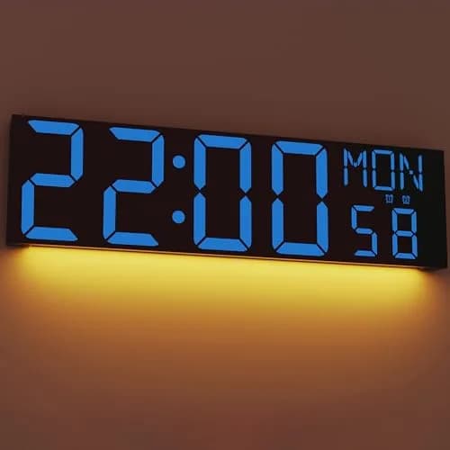 JALL 30-inch Extra Large Digital Wall Clock Blue | Jumbo LED Display with Remote Control & Auto Brightness thumbnail 1
