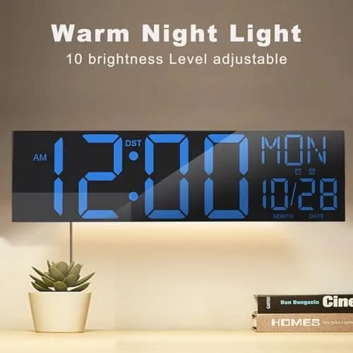 JALL 30-inch Extra Large Digital Wall Clock Blue | Jumbo LED Display with Remote Control & Auto Brightness thumbnail 8