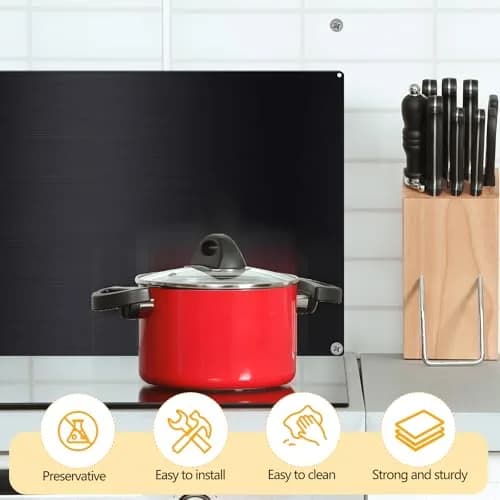 Yaocom Stainless Steel Backsplash 61x91 cm (24x36 Inch) | Protects Walls from Splatter thumbnail 6