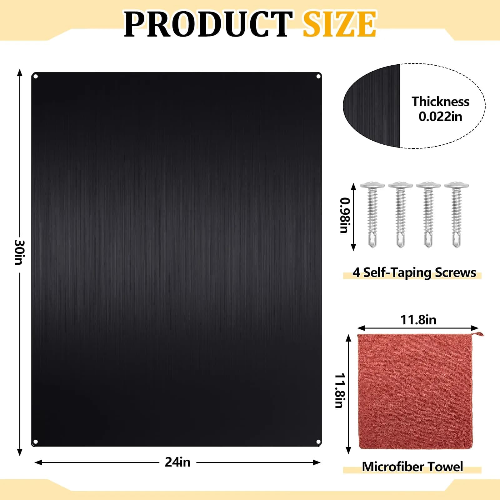 Yaocom Stainless Steel Backsplash for Stove, Black (24x30 Inch) | Protects Walls from Splatter - view 2