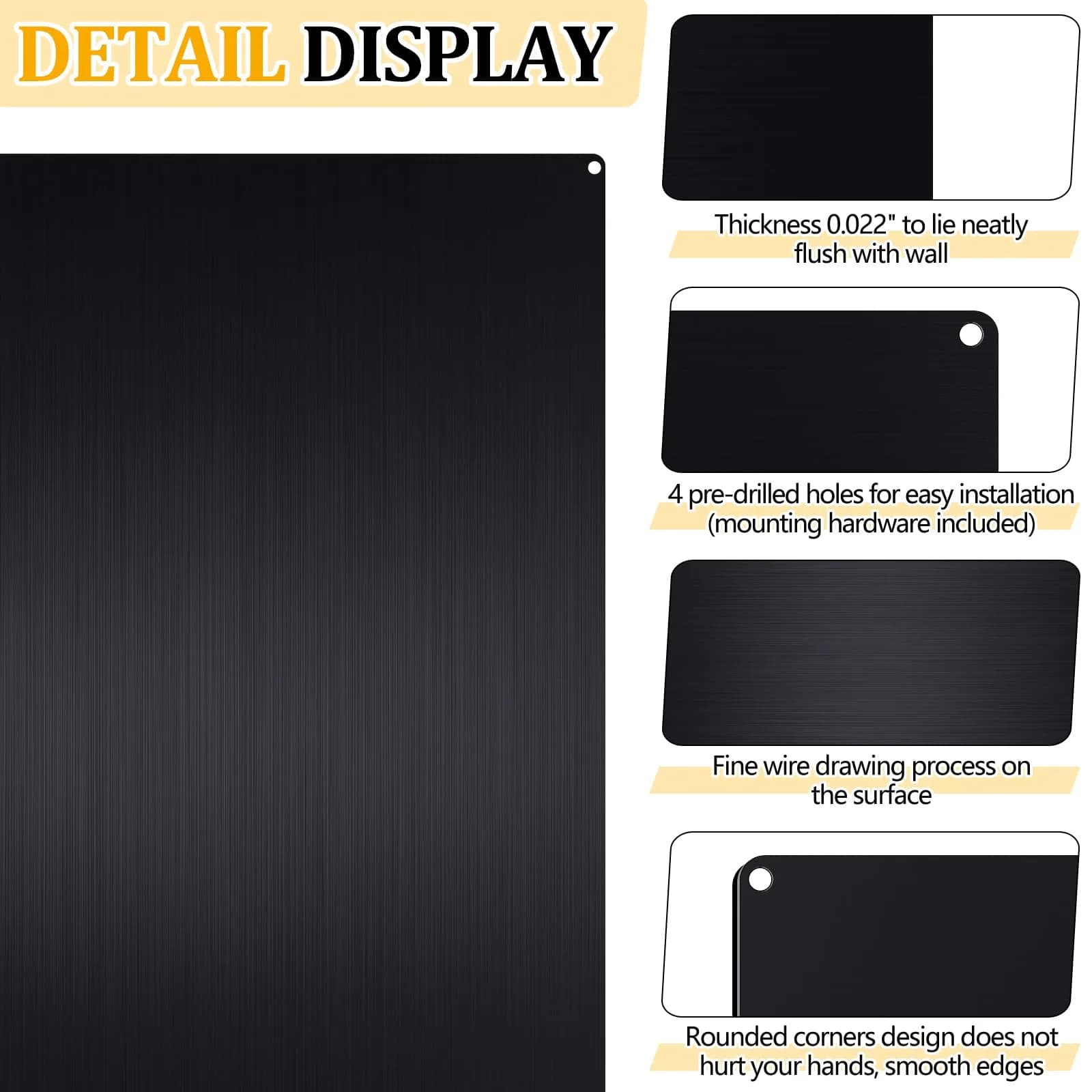 Yaocom Stainless Steel Backsplash for Stove, Black (24x30 Inch) | Protects Walls from Splatter - view 3