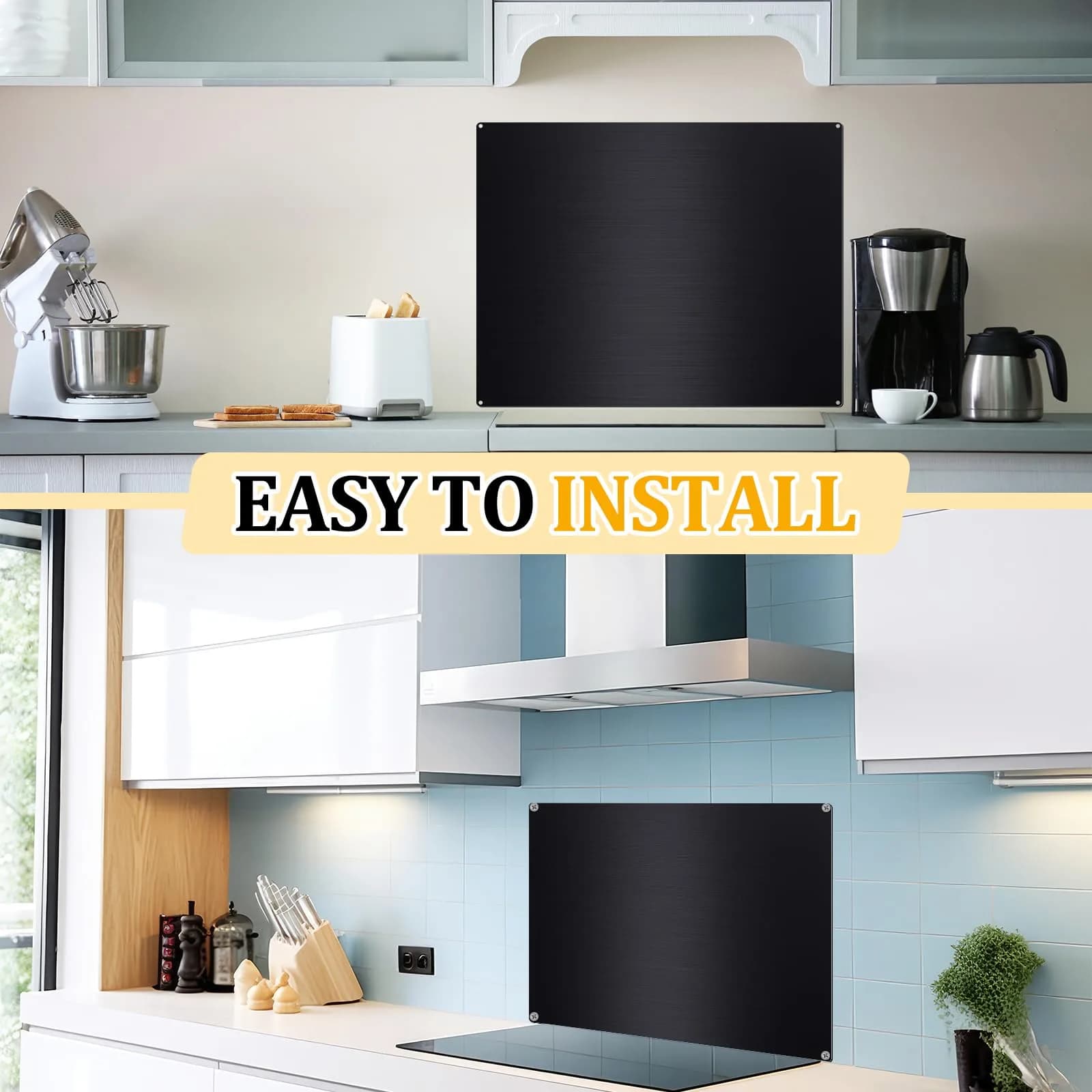 Yaocom Stainless Steel Backsplash for Stove, Black (24x30 Inch) | Protects Walls from Splatter - view 7