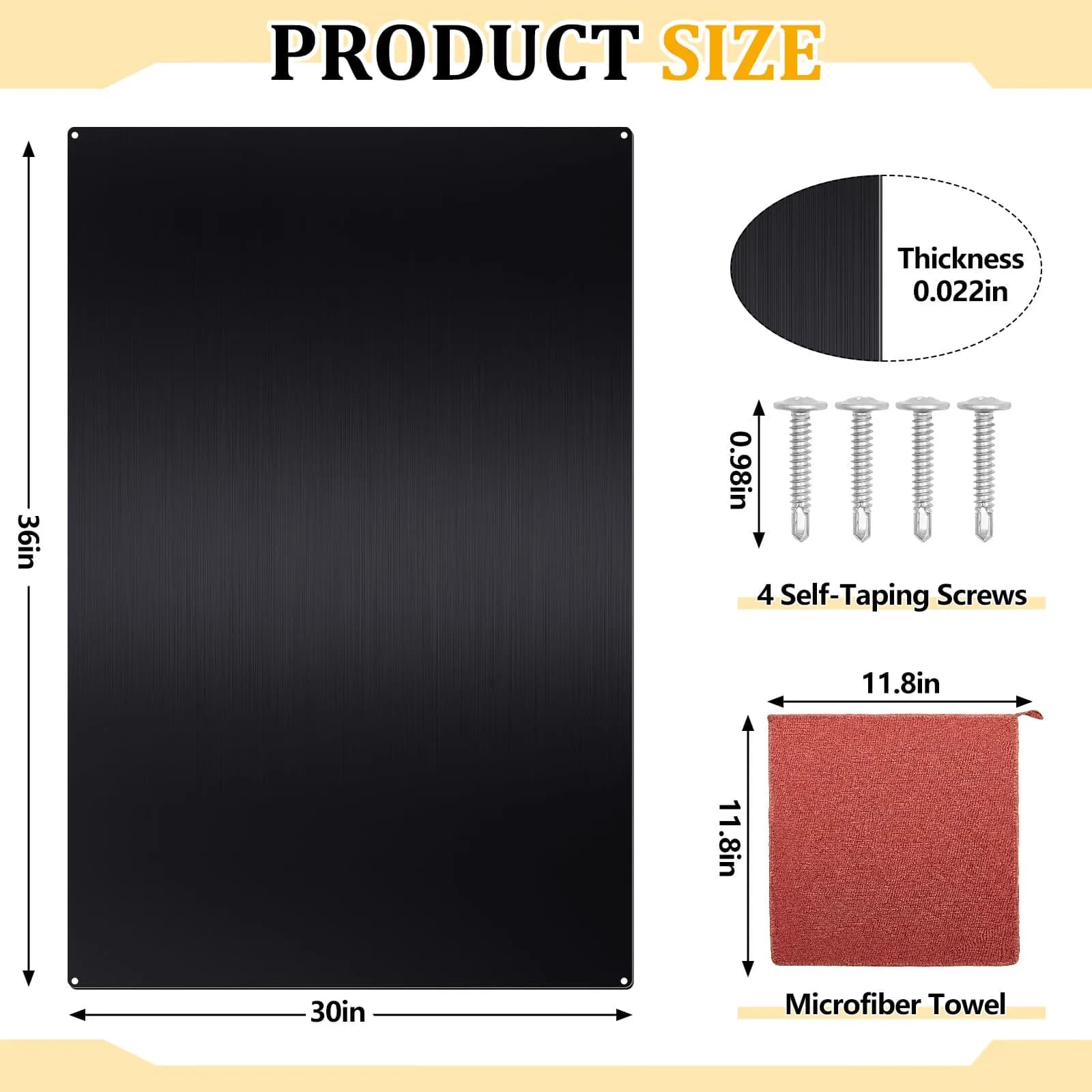 Yaocom Stainless Steel Backsplash for Stove, 30x36 Inch Black Metal Wall Panels with Screws and Hanging Towel, Heat Resistant Kitchen Splatter Guard - view 2