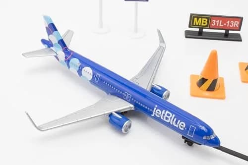 Daron jetBlue A321 Balloons Airport Playset Die-Cast Toy Ages 3+ | Authentic Airport Adventure with Die-Cast Metal thumbnail 6