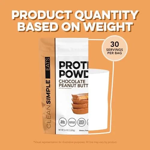 Clean Simple Eats Whey Protein Powder, Chocolate Peanut Butter | 30 Servings, 20g Protein, Gluten-Free thumbnail 7