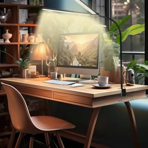SLDRZN LED Desk Lamp for Home Office | Eye Caring 24W, 2000LM, Touch & Remote Control, Timer, Memory, Clamp, Black thumbnail 7