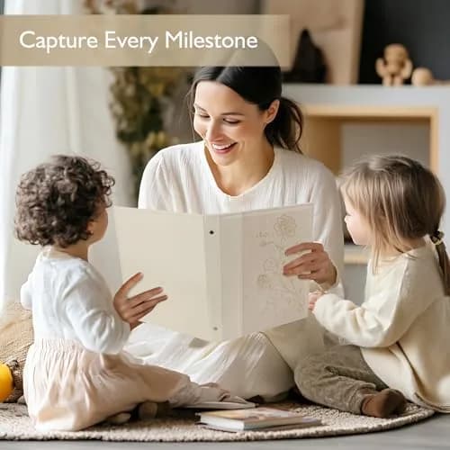 Miaikoe Beige Leather Cover 8x10 Photo Album 100 Vertical Photos | Classic Slip-In Picture Book thumbnail 5