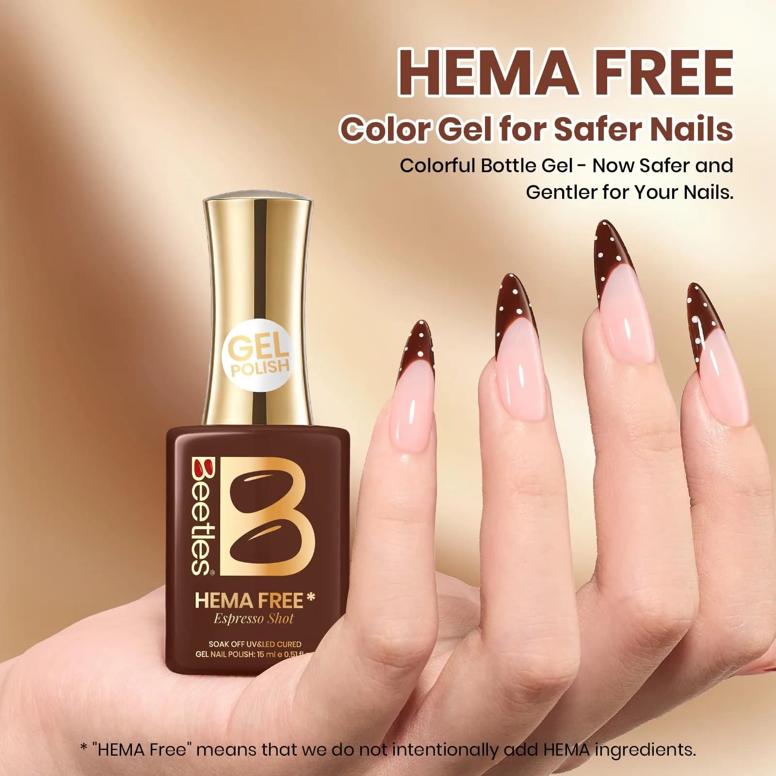 Beetles Gel Nail Polish Espresso Shot 15ml (0.51 Fl Oz) | Hema-Free Soak-Off UV/LED Gel - view 2
