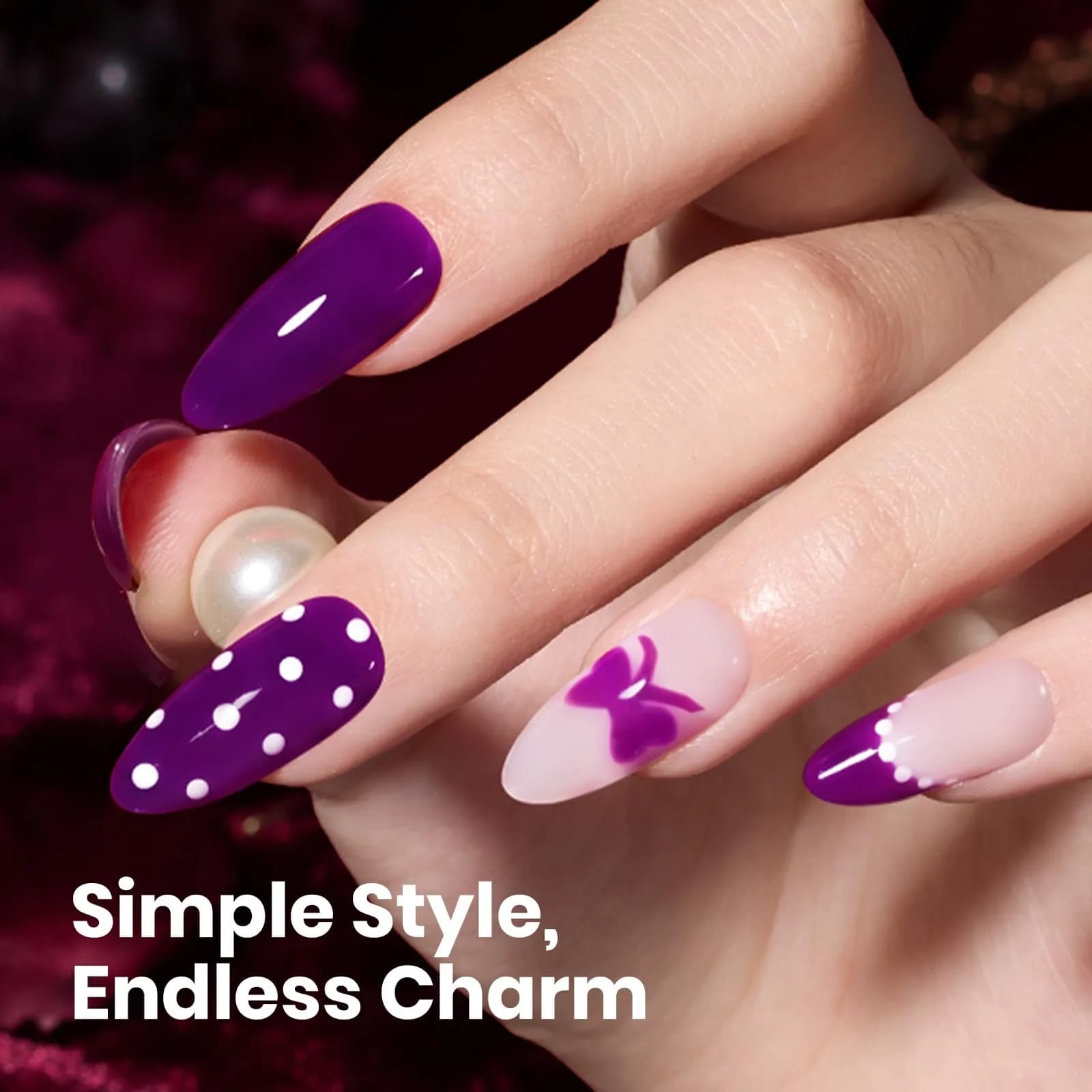 beetles Gel Polish Wine Stain Dark Purple Gel Nail Polish 7.4ml (0.25 Fl Oz) | HEMA-Free, Long-Lasting, Glossy Finish - view 5