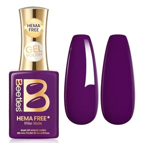 beetles Gel Polish Wine Stain Dark Purple Gel Nail Polish 7.4ml (0.25 Fl Oz) | HEMA-Free, Long-Lasting, Glossy Finish thumbnail 1