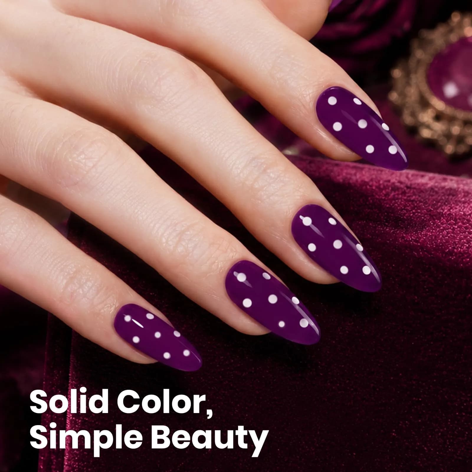 beetles Gel Polish Wine Stain Dark Purple Gel Nail Polish 7.4ml (0.25 Fl Oz) | HEMA-Free, Long-Lasting, Glossy Finish - view 4