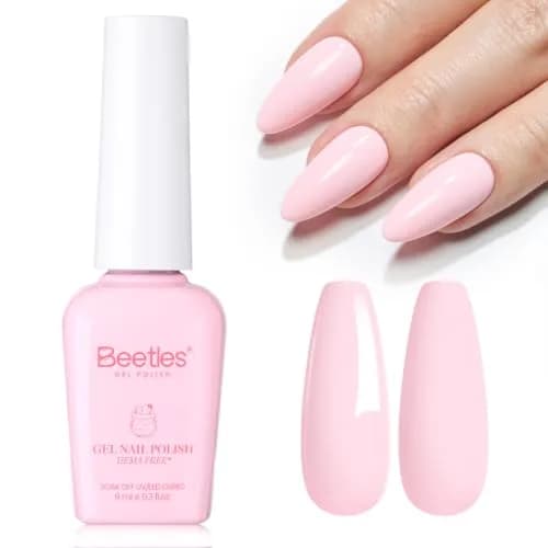 beetles Gel Polish Strawberry Milk Light Pink | Long-Lasting, Gentle, 28 Days Shine thumbnail 1