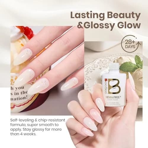 Beetles Gel Polish Vanilla Scoop Milky White Jelly Gel Nail Polish 15ml | Sheer & Buildable thumbnail 5