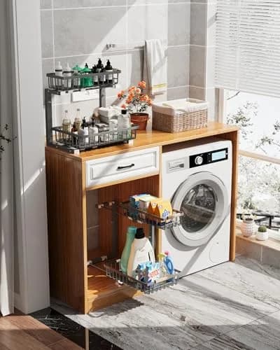 Hahaemall Under Sink Organizer Storage 15.3 x 11.6 x 17 in | Metal 2-Tier Pull Out Rack for Kitchen & Bathroom thumbnail 7