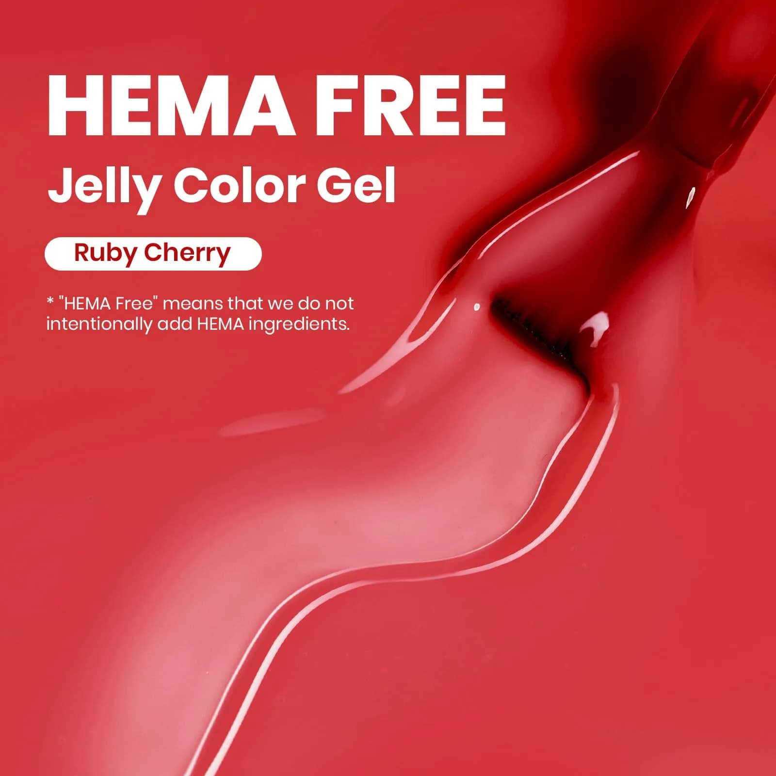 Beetles Ruby Cherry Jelly Red Gel Nail Polish 15ML | Translucent French Manicure Effect - view 2