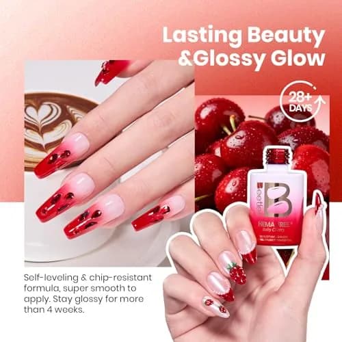 Beetles Gel Polish Ruby Cherry Jelly Red Gel Nail Polish 15ml (0.51 Fl Oz) | Long-Lasting Glossy Finish thumbnail 4