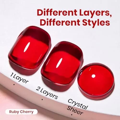 Beetles Gel Polish Ruby Cherry Jelly Red Gel Nail Polish 15ml (0.51 Fl Oz) | Long-Lasting Glossy Finish thumbnail 5