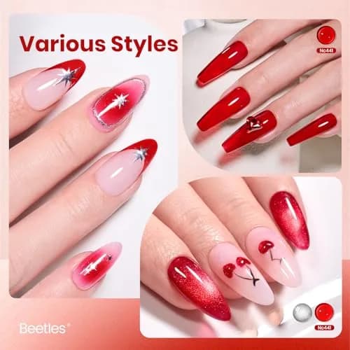 Beetles Gel Polish Ruby Cherry Jelly Red Gel Nail Polish 15ml (0.51 Fl Oz) | Long-Lasting Glossy Finish thumbnail 3