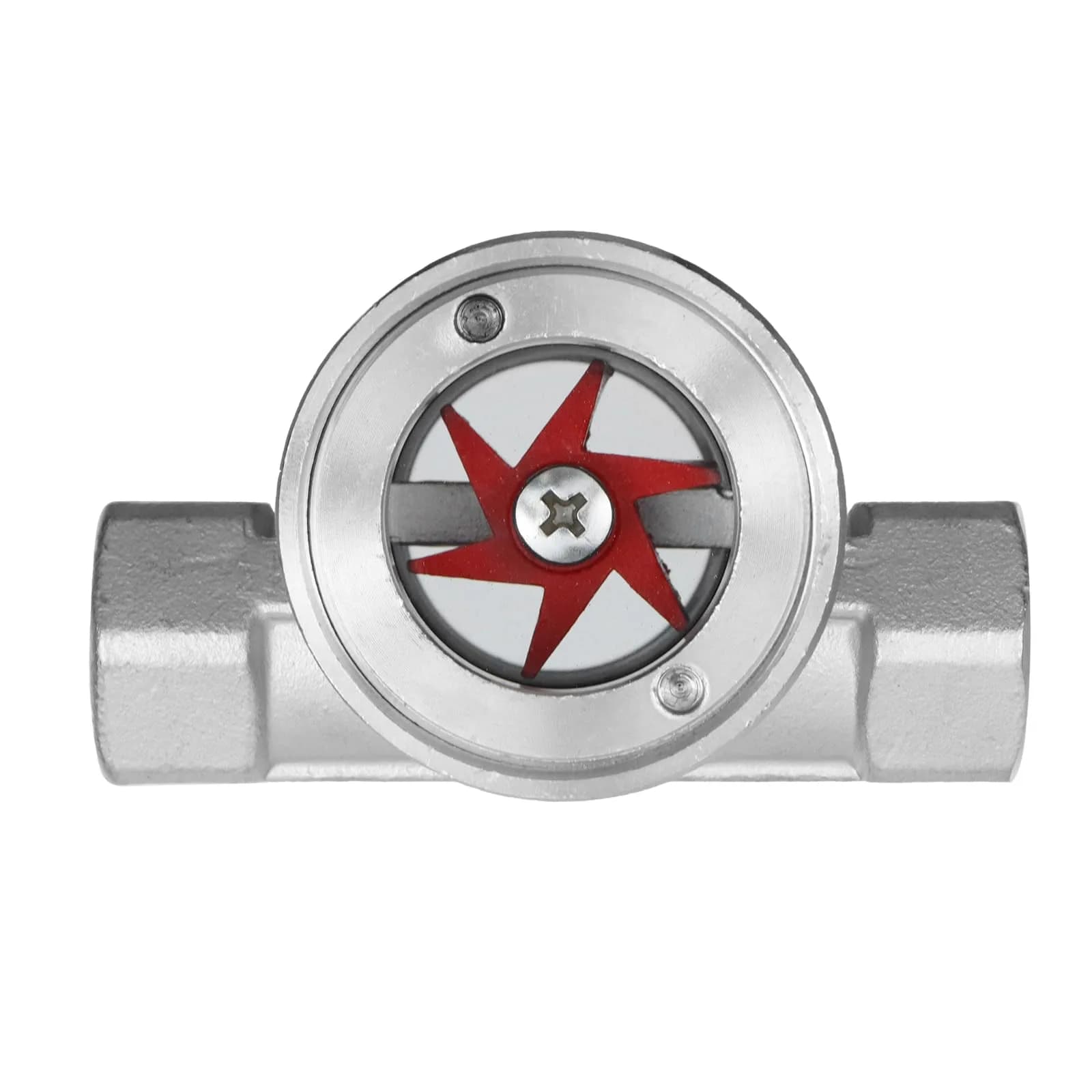 Antrader 1/2" NPT Female Stainless Steel Flow Indicator with Impeller | DN15-1/2" Sight Glass — DN15-1/2"