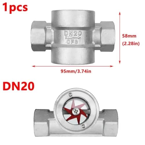 Antrader 3/4" NPT Female Stainless Steel Flow Indicator | Visual Pipeline Monitoring thumbnail 2