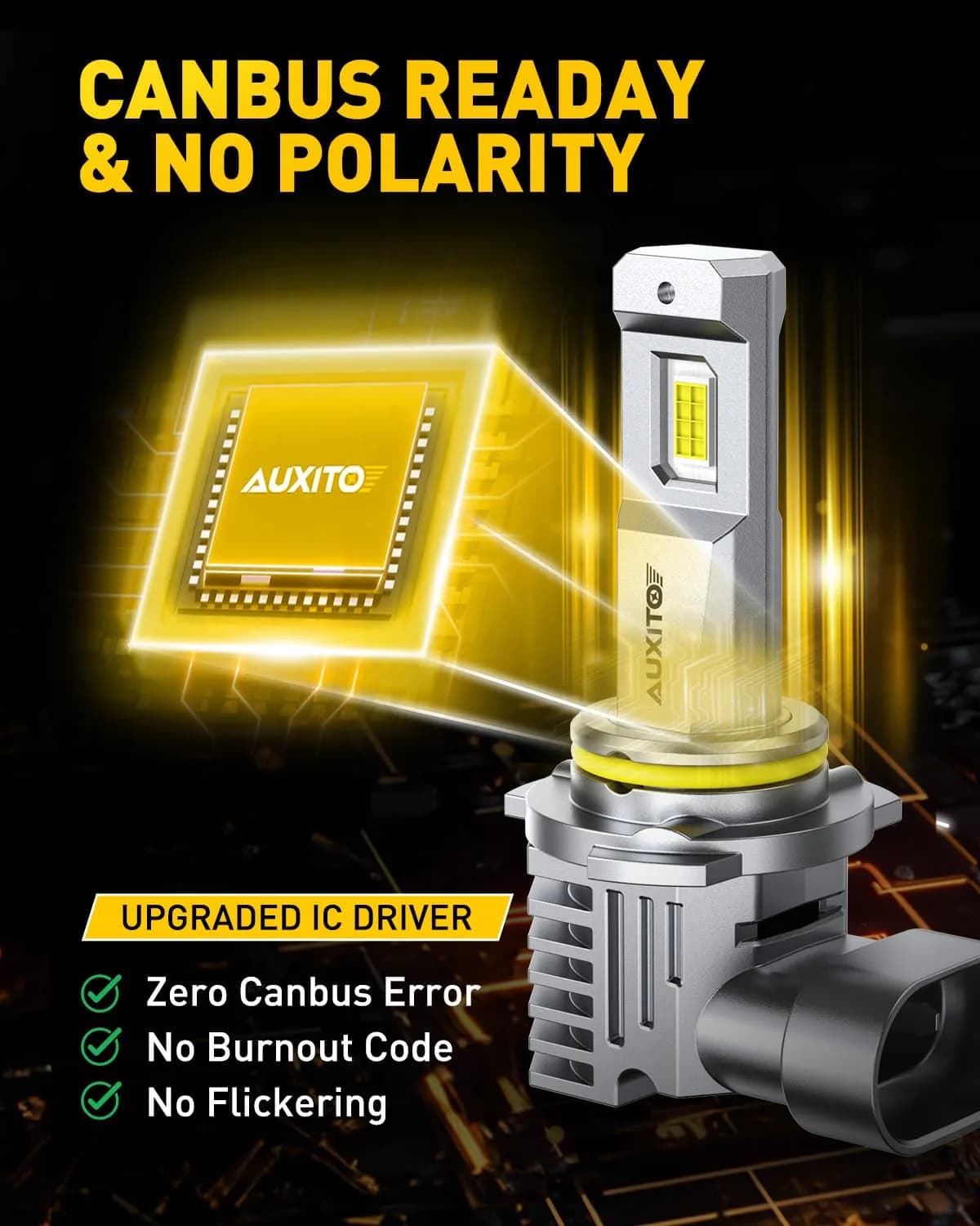 AUXITO 9005 LED Headlight Bulbs - 30000LM 6500K Cool White | 1:1 Mini Size Design - view 7