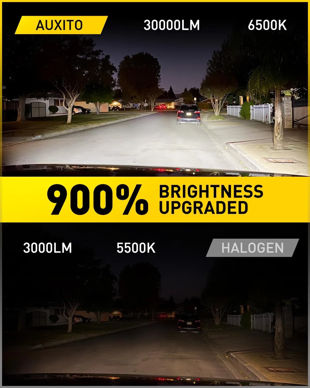 AUXITO 9005 LED Headlight Bulbs - 30000LM 6500K Cool White | 1:1 Mini Size Design - view 2