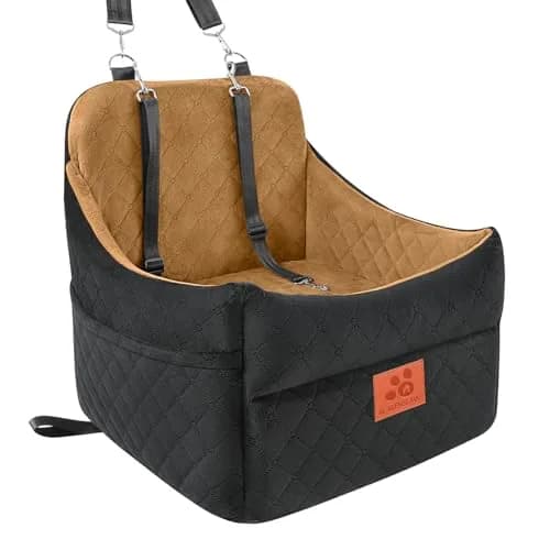 GL GLENSLAVE Dog Car Seat for Small/Medium Dogs | Detachable Washable Pet Booster with Storage thumbnail 1