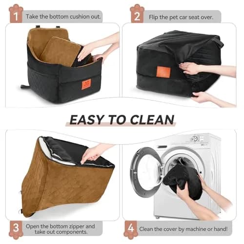 GL GLENSLAVE Dog Car Seat for Small/Medium Dogs | Detachable Washable Pet Booster with Storage thumbnail 7