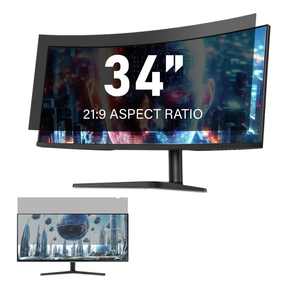 WELINC 24" 16:9 Privacy Screen Filter Anti-Glare Blue Light Protect | Frameless, Lightweight — 34 inch 21:9 Ultra-Wide