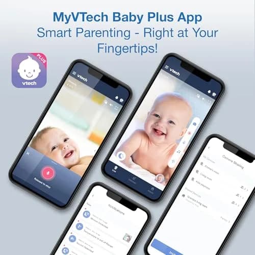 VTech VM901-2 Smart WiFi Baby Monitor with 2 Cameras | 5" HD Split Screen, Pan-Tilt-Zoom, Night Vision thumbnail 4