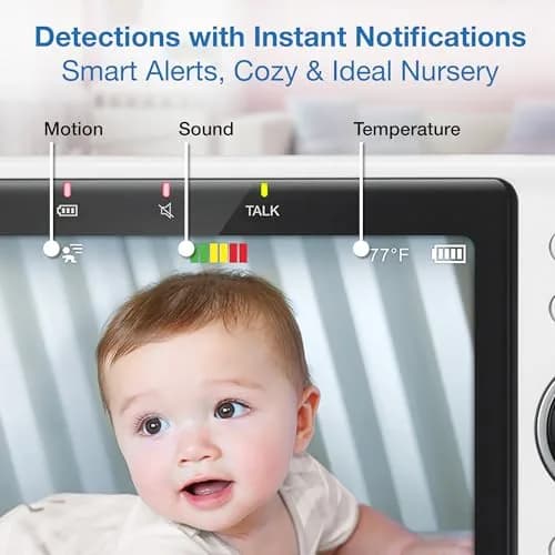 VTech VM901-2 Smart WiFi Baby Monitor with 2 Cameras | 5" HD Split Screen, Pan-Tilt-Zoom, Night Vision thumbnail 9