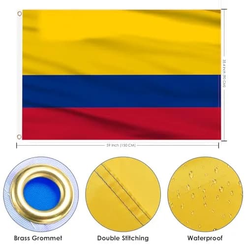 AhfuLife Colombia Flag 3x5 Ft | Double-Sided Waterproof Flag for Outdoor & Indoor Patriotism thumbnail 2
