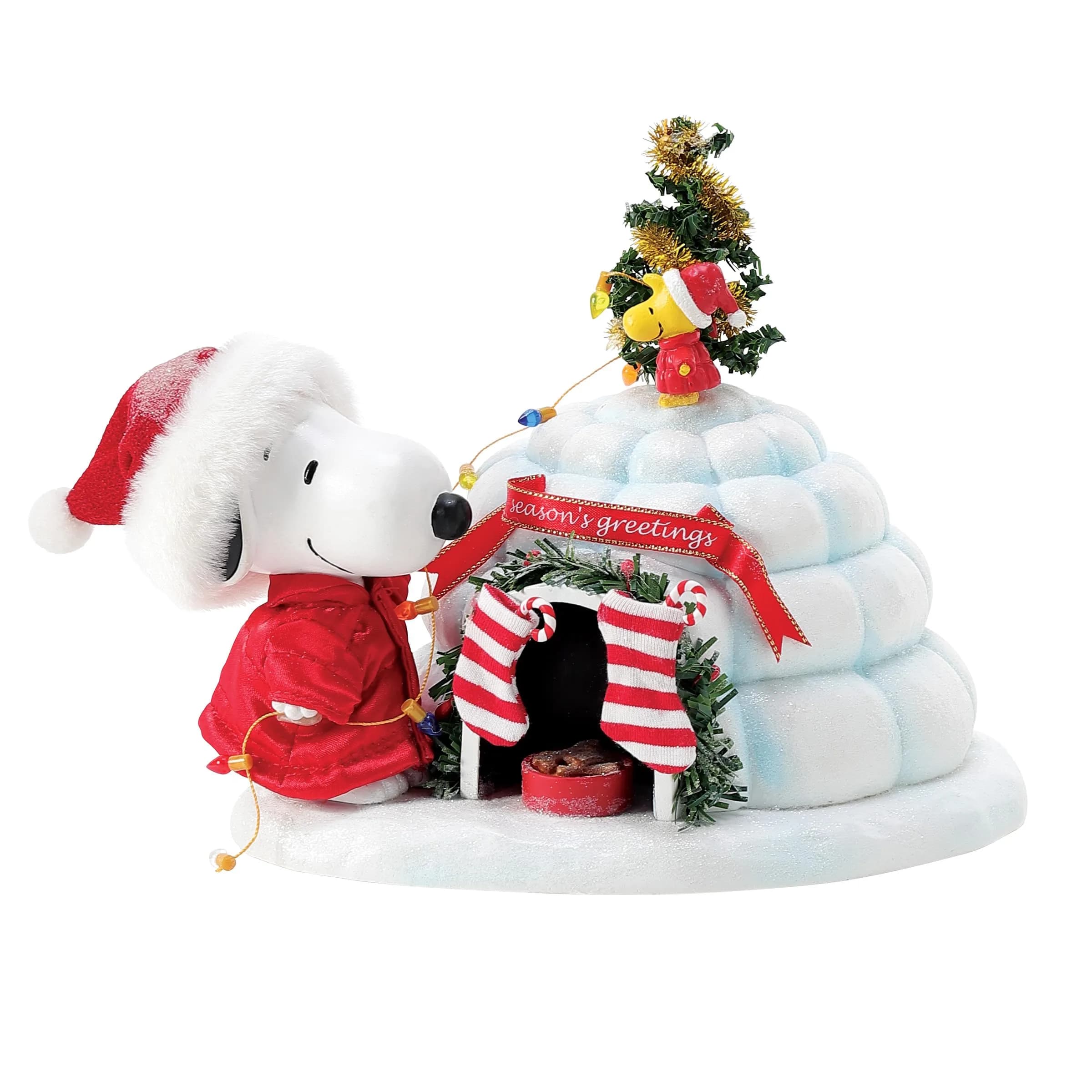 Department 56 Possible Dreams Peanuts Snoopy and Woodstock Puffer Igloo Figurine, 7 Inch, Multicolor | Handcrafted Peanuts Collectible - main product image