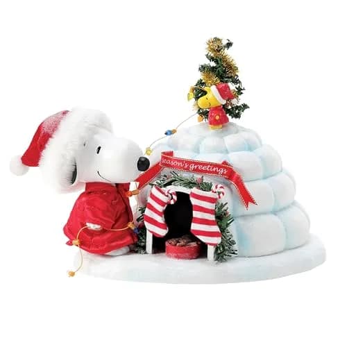 Department 56 Possible Dreams Peanuts Snoopy and Woodstock Puffer Igloo Figurine, 7 Inch, Multicolor | Handcrafted Peanuts Collectible thumbnail 1
