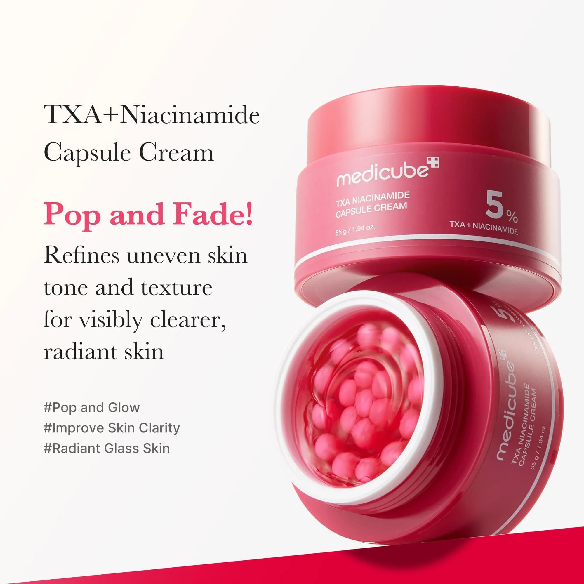medicube Capsule Cream with TXA + Niacinamide Dual Radiance Moisturizer for Uneven Skin Tone & Texture, 55g (1.94 oz) - view 2