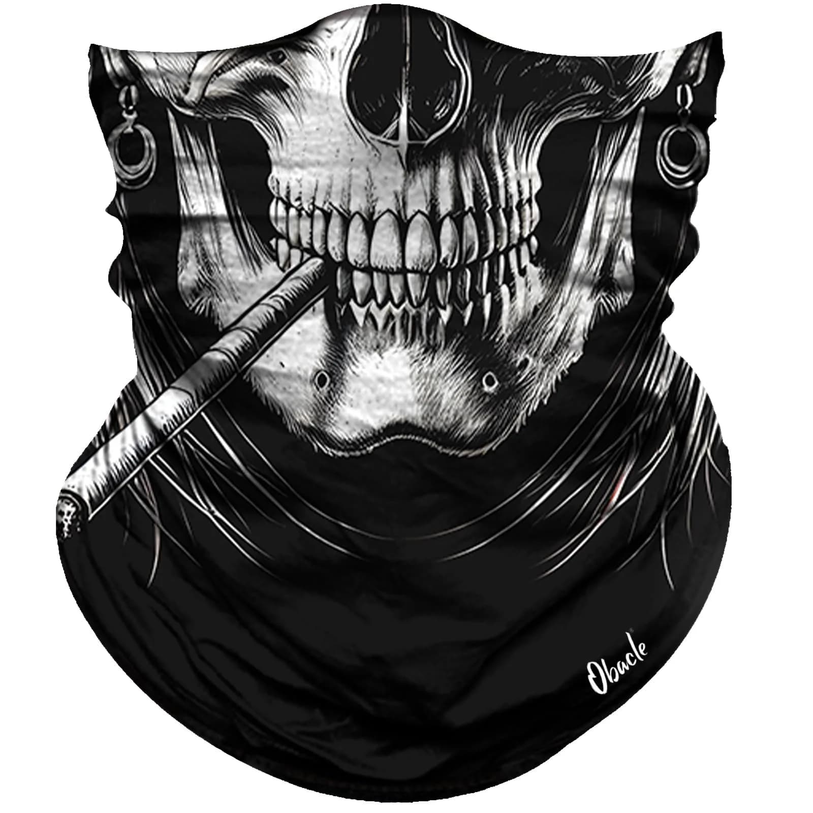 Obacle Skull With Cigar White Face 3D Skull Mask for Dust, Wind, UV Sun Protection - main product image