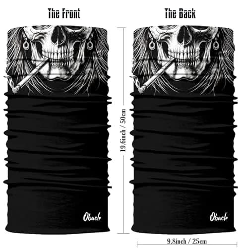 Obacle Skull With Cigar White Face 3D Skull Mask for Dust, Wind, UV Sun Protection thumbnail 2